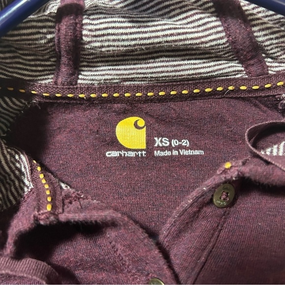 Carhartt Women’s Jersey Knit Hoodie Pullover Maroon L/S XS (0-2) - Picture 2 of 5